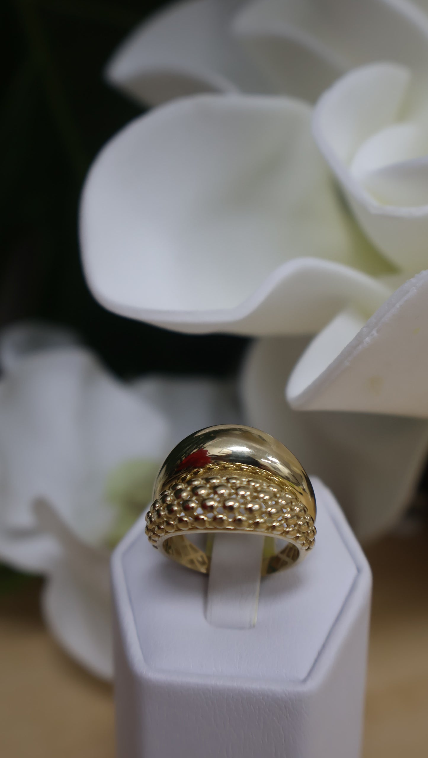 anillo de mujer con dos disenos en oro 10k