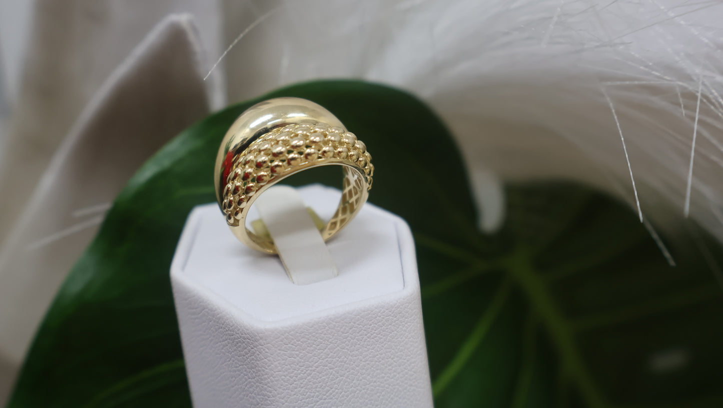 anillo de mujer con dos disenos en oro 10k