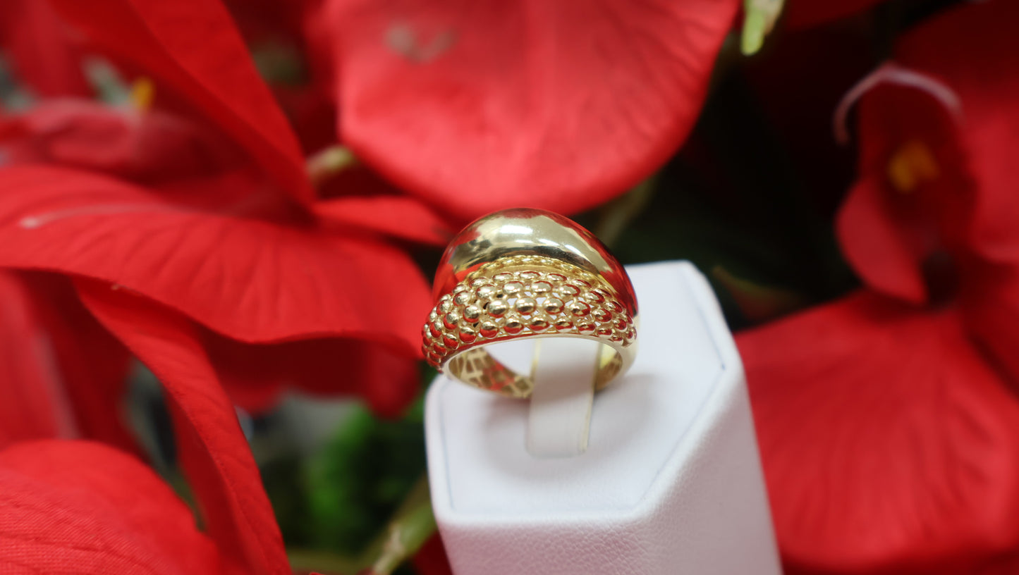 anillo de mujer con dos disenos en oro 10k