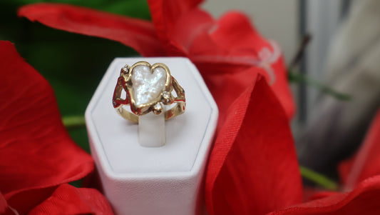 anillo 10k  de pidra blanca tradicional de mujer