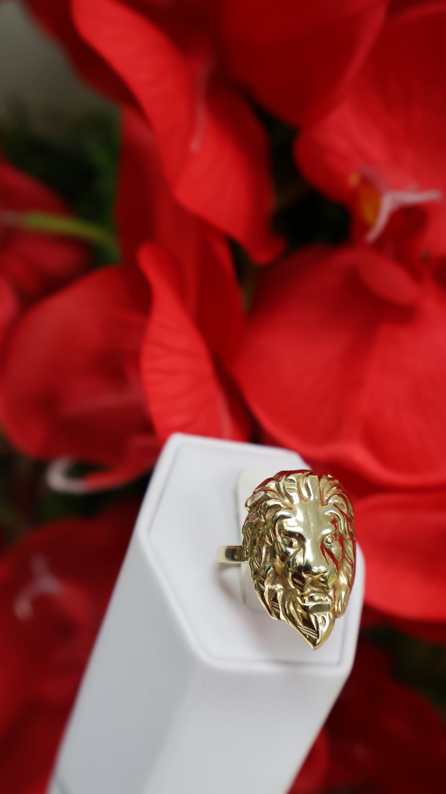 anillo 14k de hombre con la cara de un leon