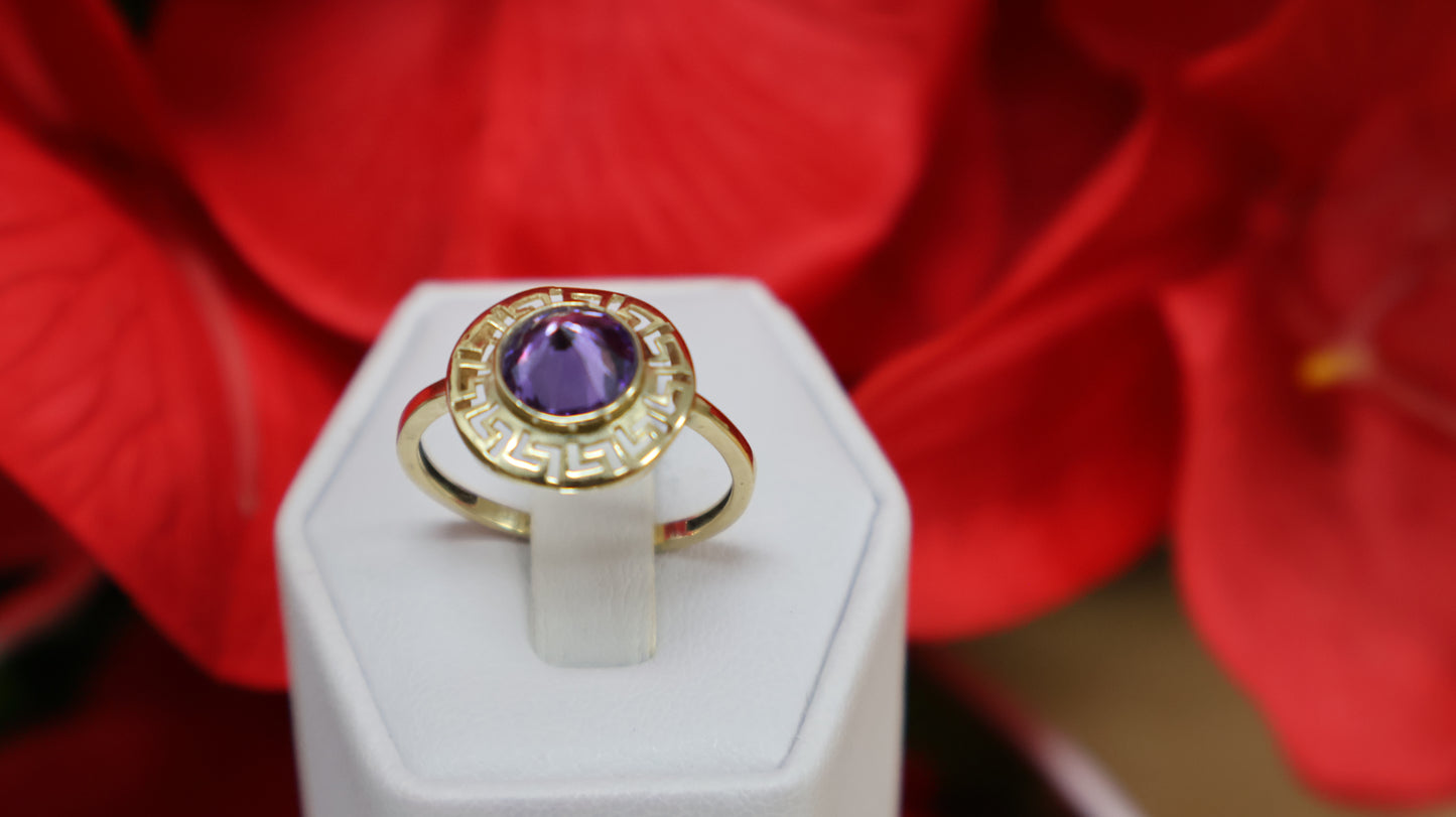 anillo de mujer de oro 14k de piedra malba