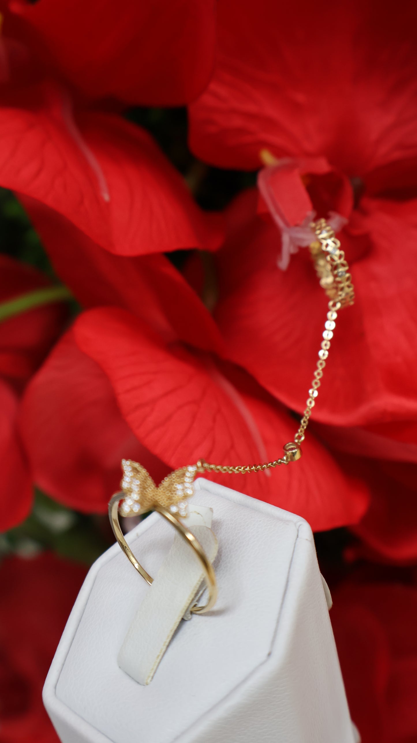 anillo de mujer con doble estilo para el mismo dedo en 14k