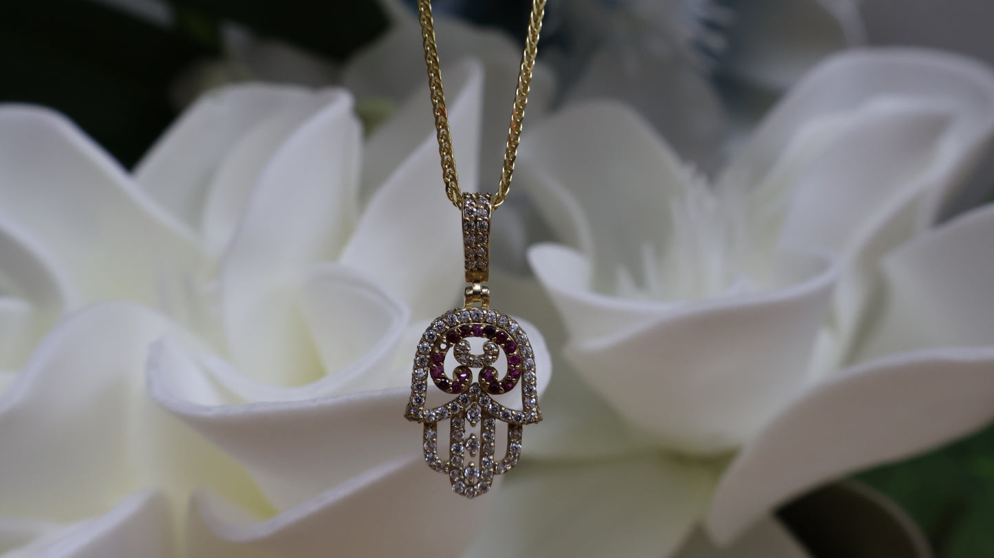Dije de 14k colgante con la mano de fatima