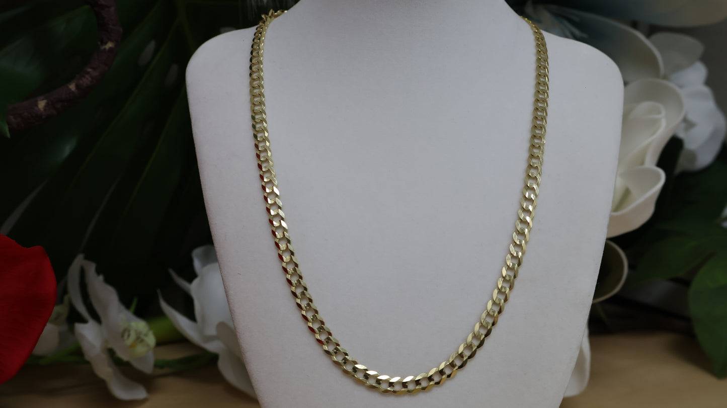 10k gold Cuban style chain with heart medal