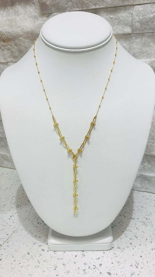 simple 14k gold chain rectangular cut