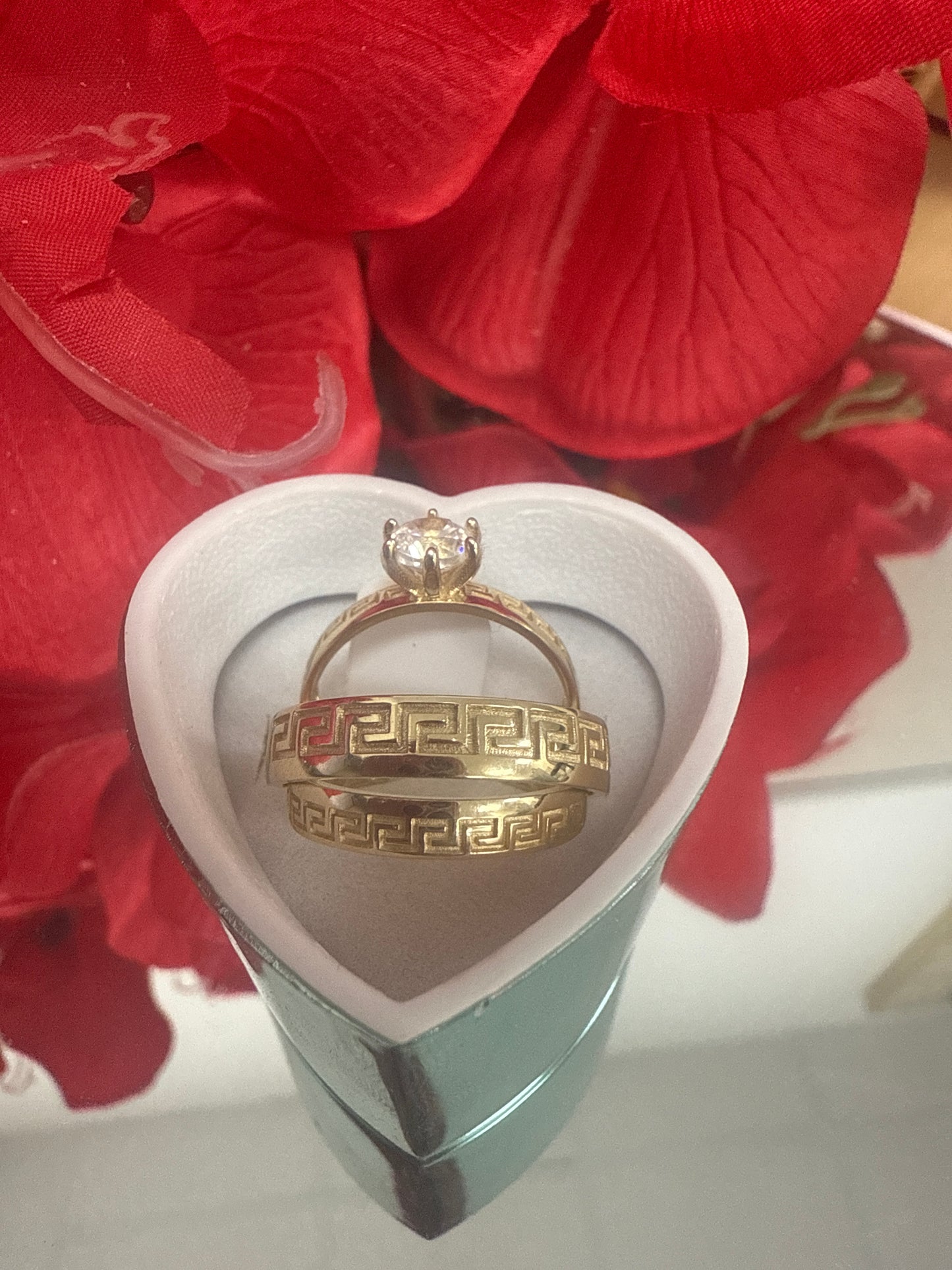 Anillo de matrimonio de trigo de oro 10k para mujer y hombre