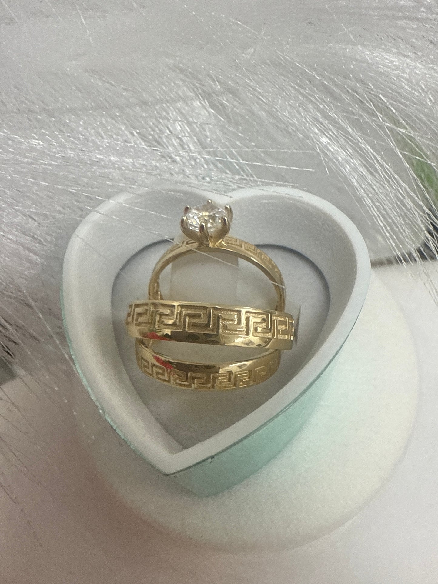 Anillo de matrimonio de trigo de oro 10k para mujer y hombre