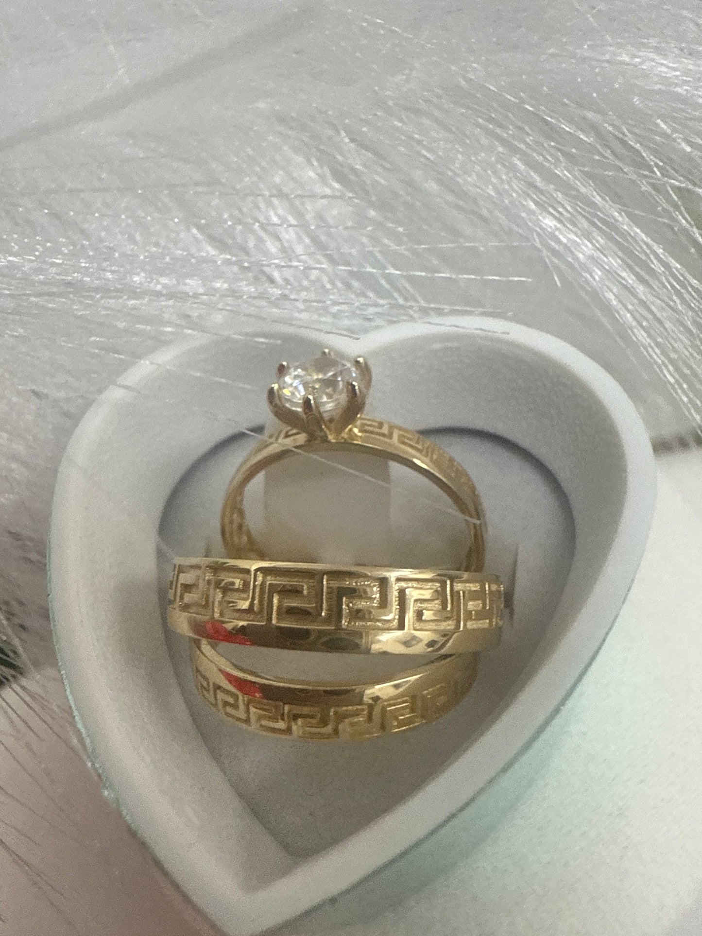 Anillo de matrimonio de trigo de oro 10k para mujer y hombre