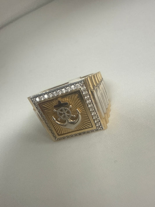 ANILLO DE ANCLA 14K