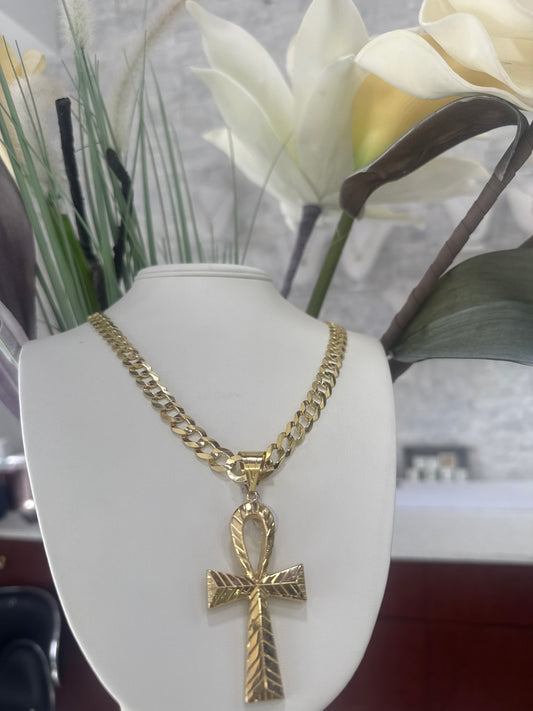 Shiny Cut Chain with Crucifix Pendant