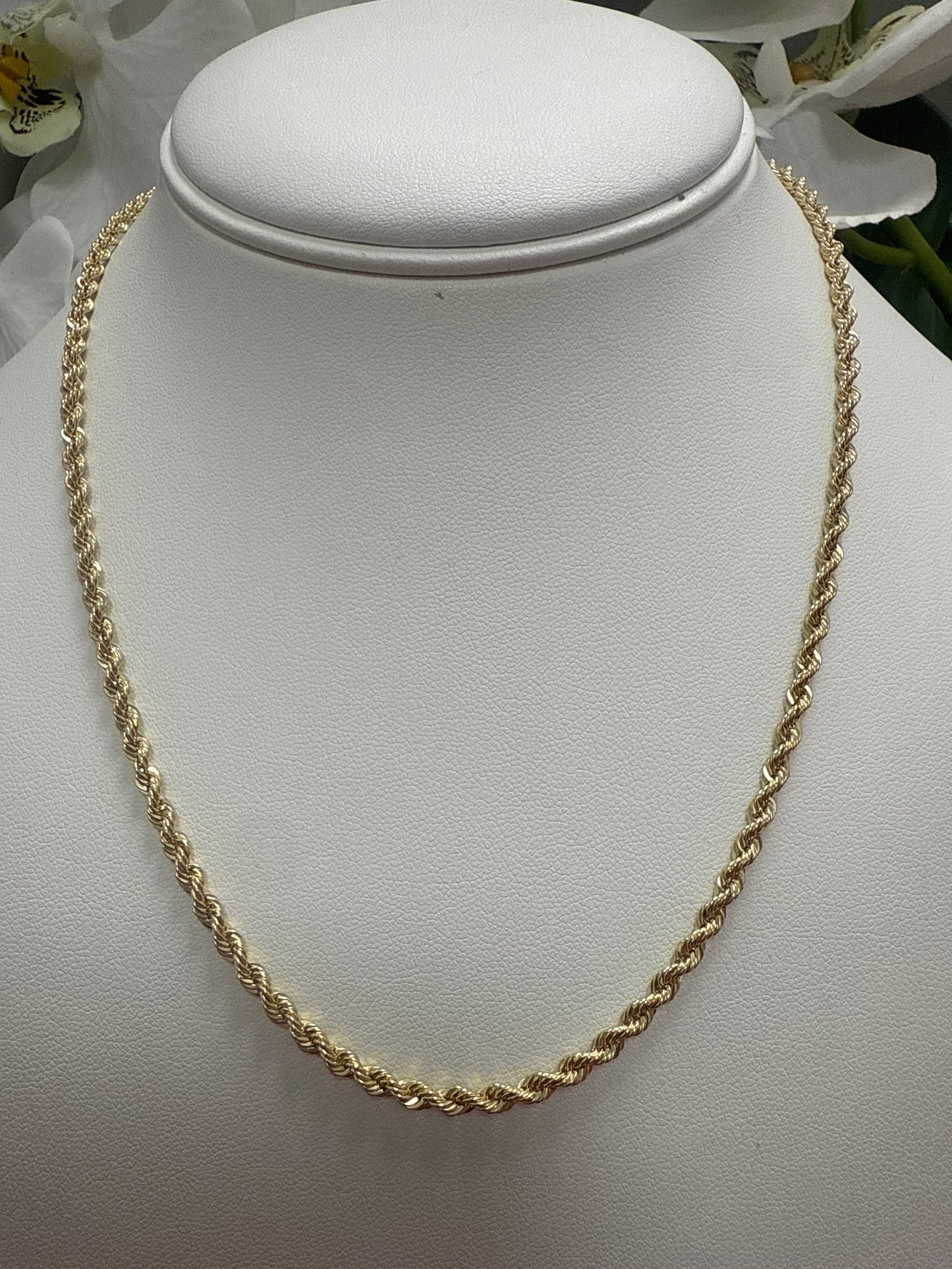 Cadena de oro 10k torzal para mujer y hombre de 18 de largo .