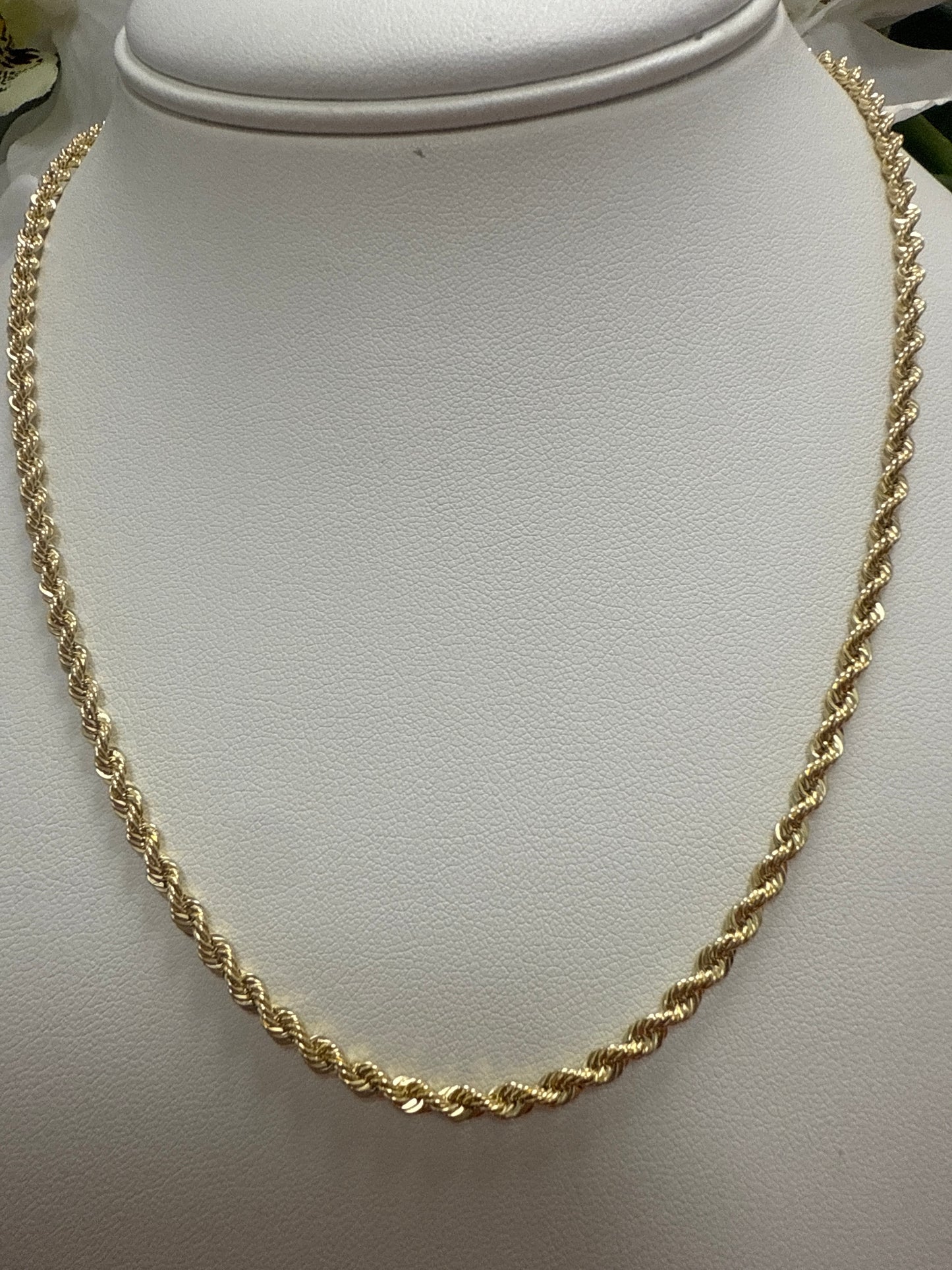 Cadena de oro 10k torzal para mujer y hombre de 18 de largo .