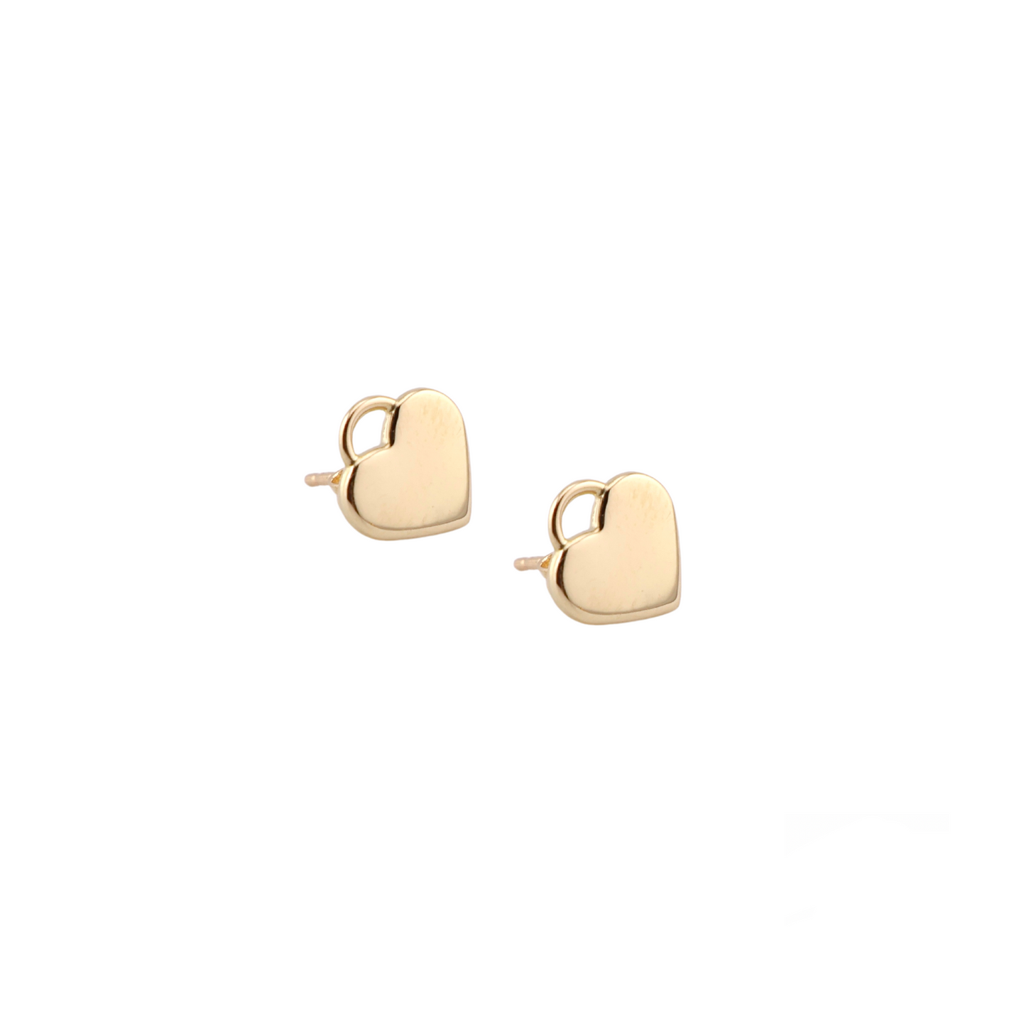 Aretes para Niñas Oro 14k Corazón Candado