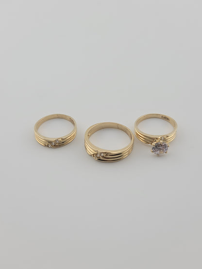 trio de anillo de matrimonio