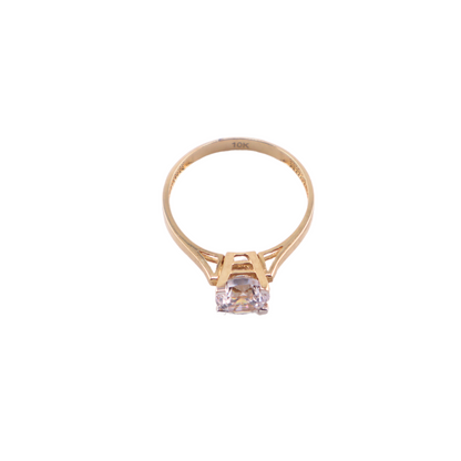 Anillo de mujer en oro 14k piedra blanca