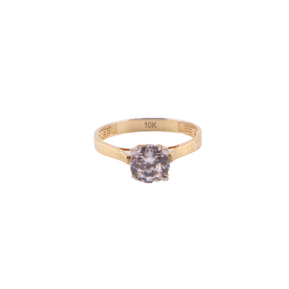 Anillo de mujer en oro 14k piedra blanca