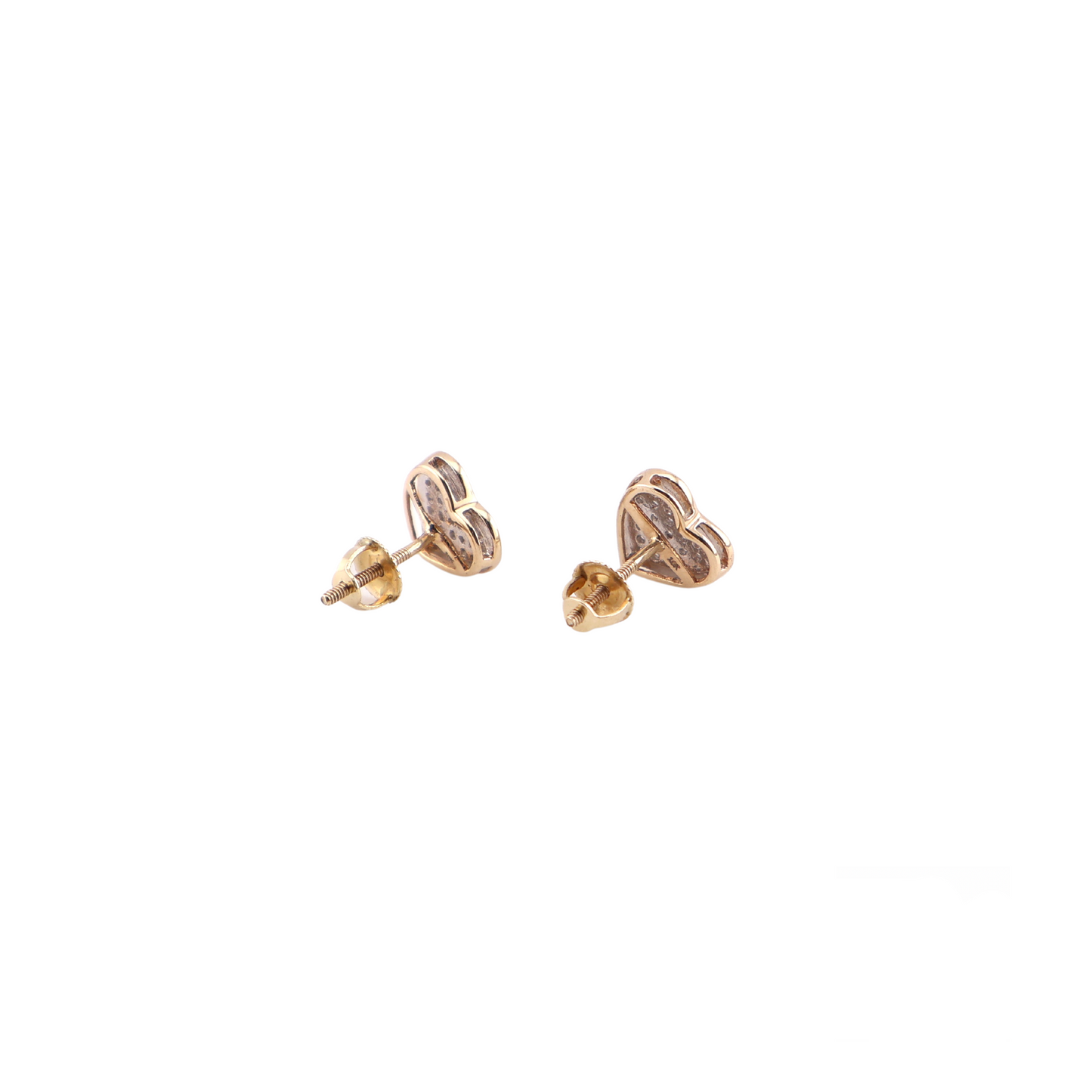 Aretes para Niñas Oro 10k Corazón Diamante