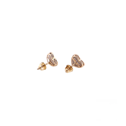 Aretes para Niñas Oro 10k Corazón Diamante