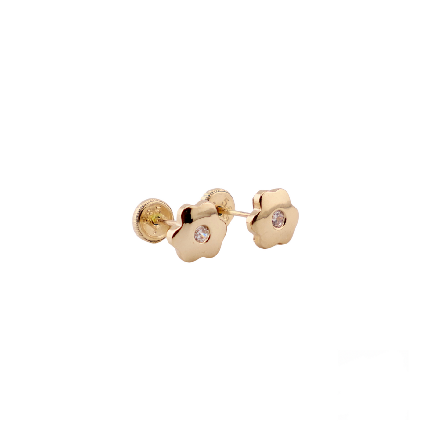 Aretes para Niñas Oro 14k Flor