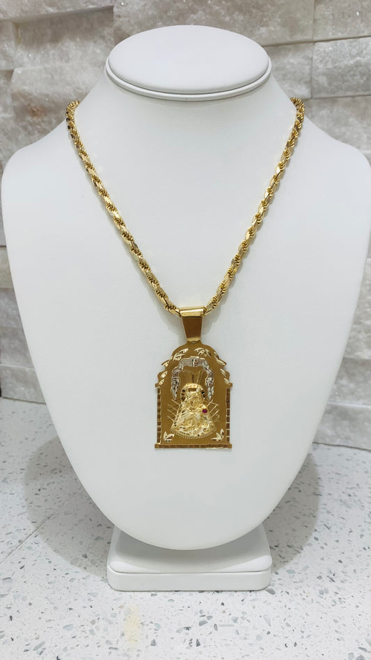 Solid Rope Style Chain with Santa Barbara Pendant