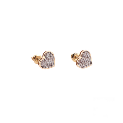 Aretes para Niñas Oro 10k Corazón Diamante