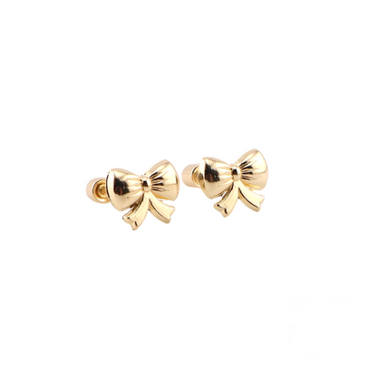 Aretes para Niñas Oro 14k Lazo Coquette