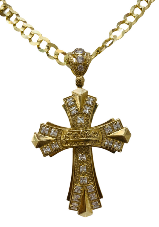 Shiny Cut Chain with Crucifix Pendant