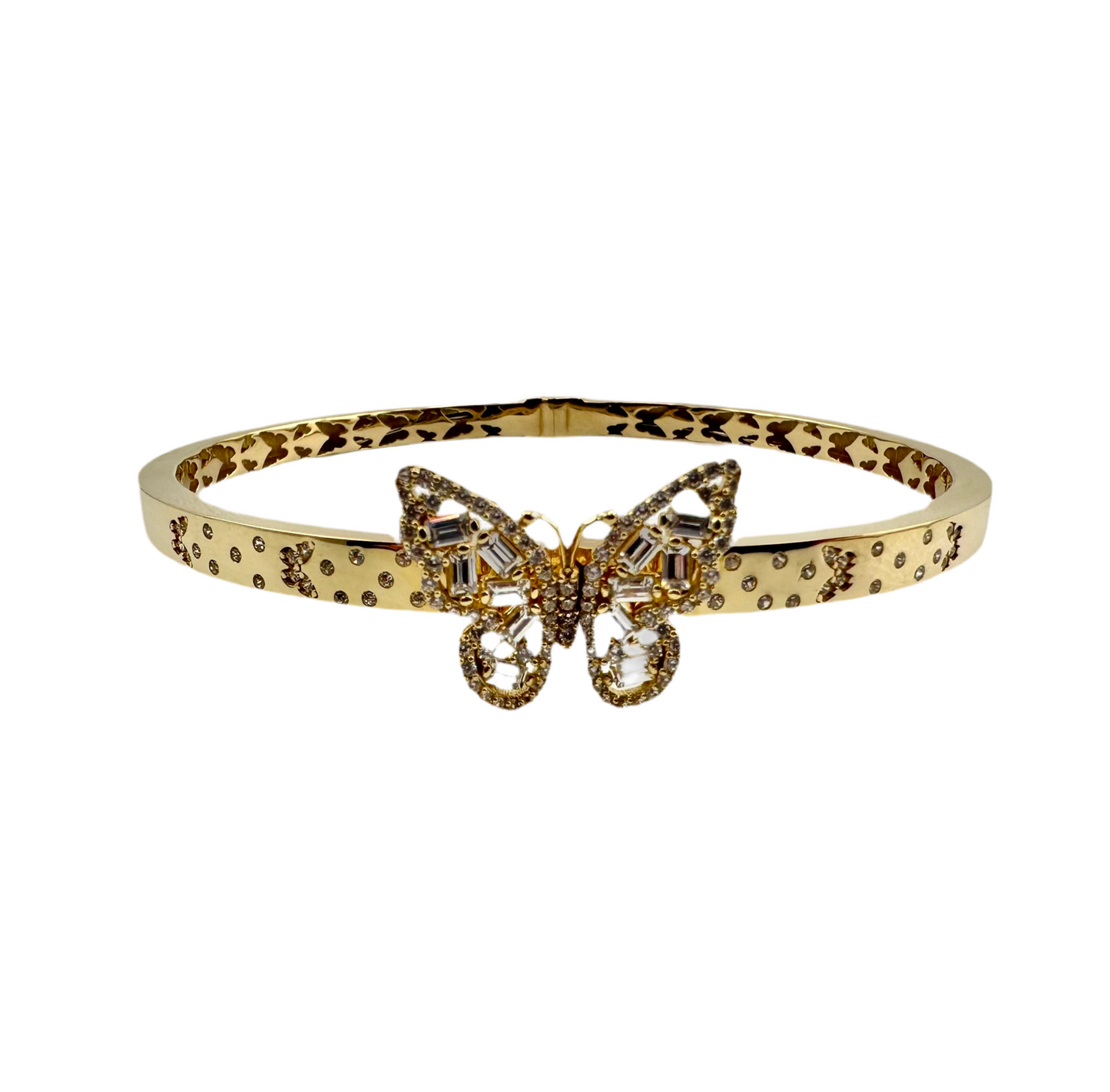 Esclava de mariposa con Sirconia oro 14 k