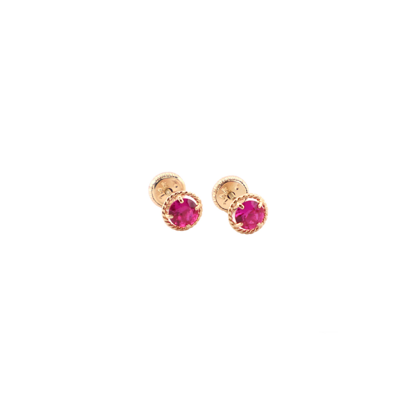 Pendientes para  niñas oro 14k con piedra