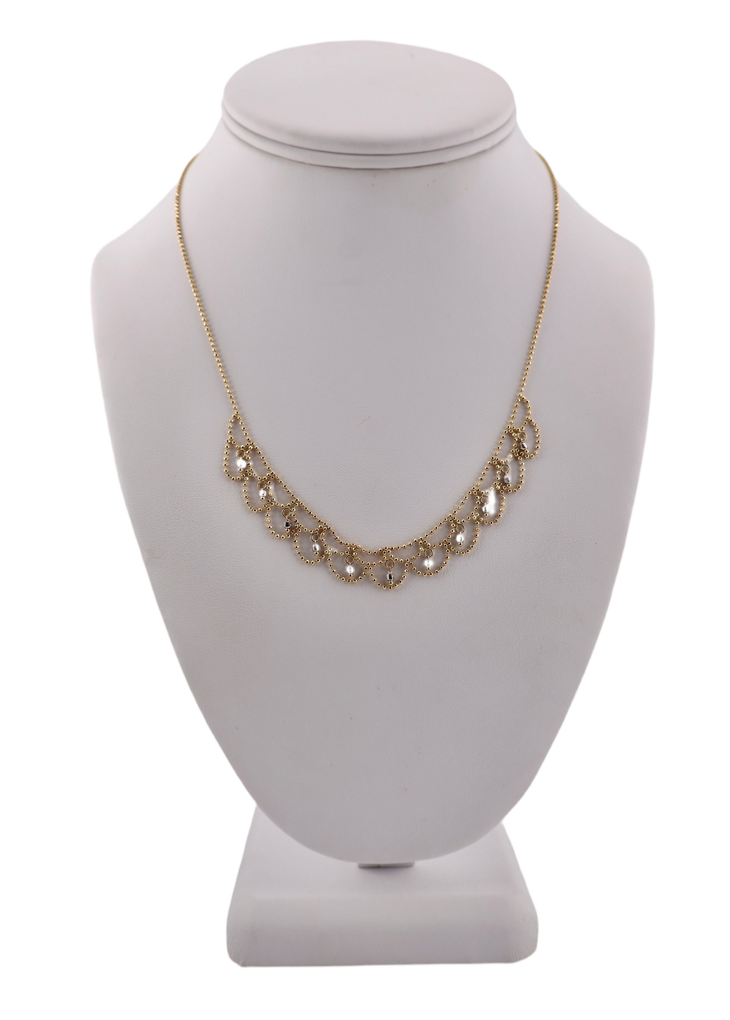 14k gold curtain chain necklace