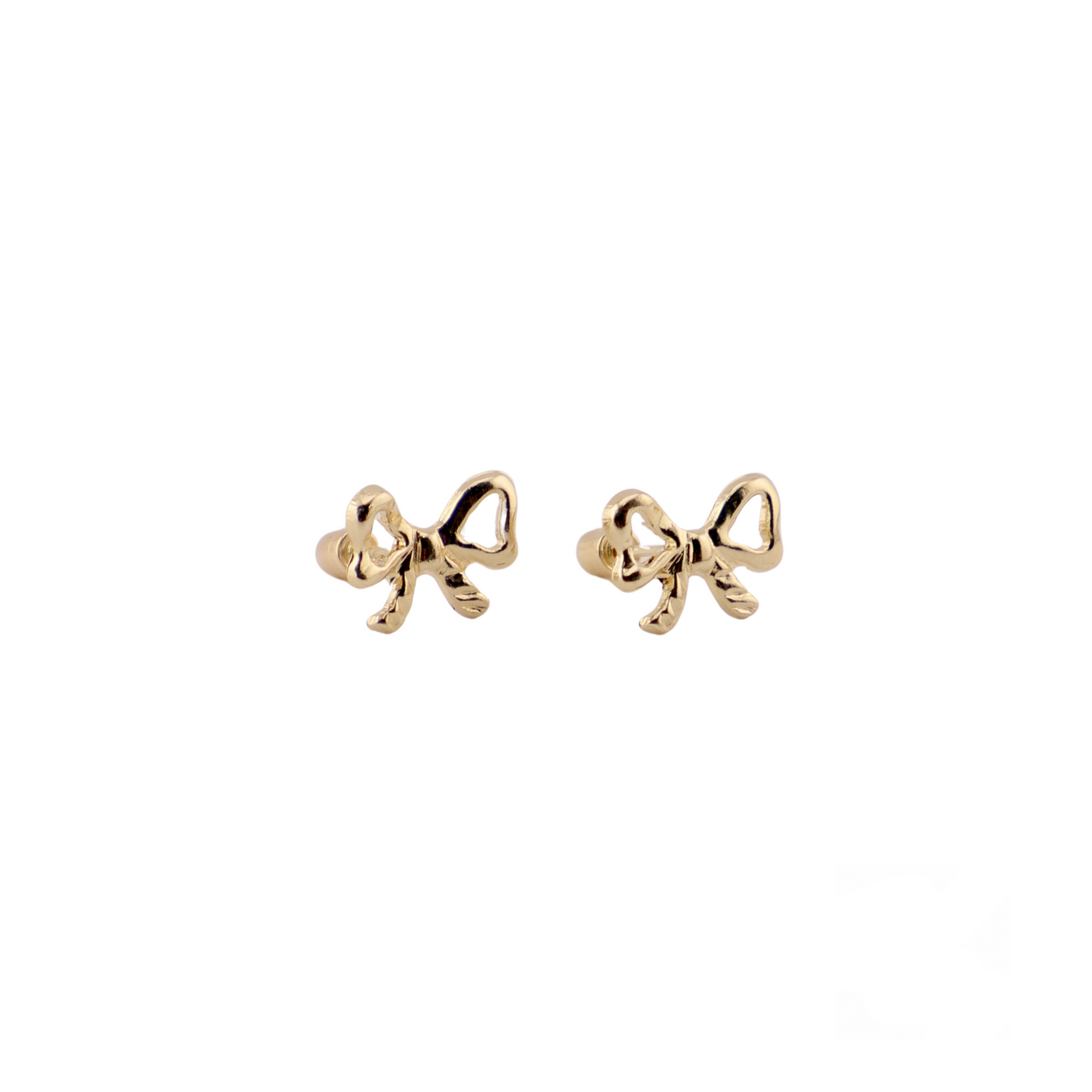 Aretes para Niñas Oro 14k Lazo Coquette