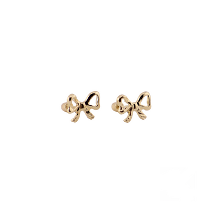 Aretes para Niñas Oro 14k Lazo Coquette