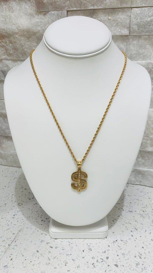 Rope Style Chain with Money Pendant