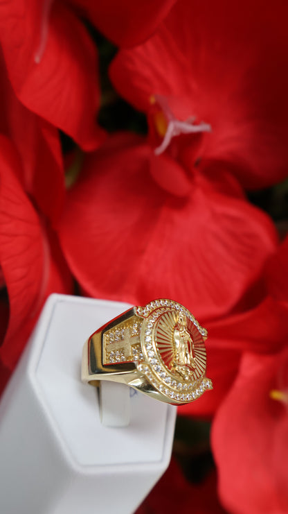 anillo 14k de hombre  con la virgen de la caridad