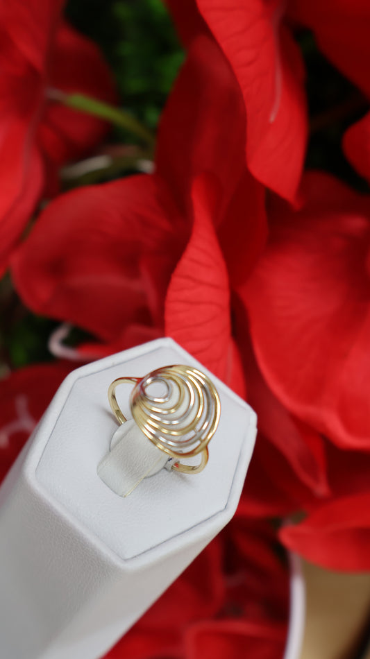 anillo de mujer 14k oro 2 tono