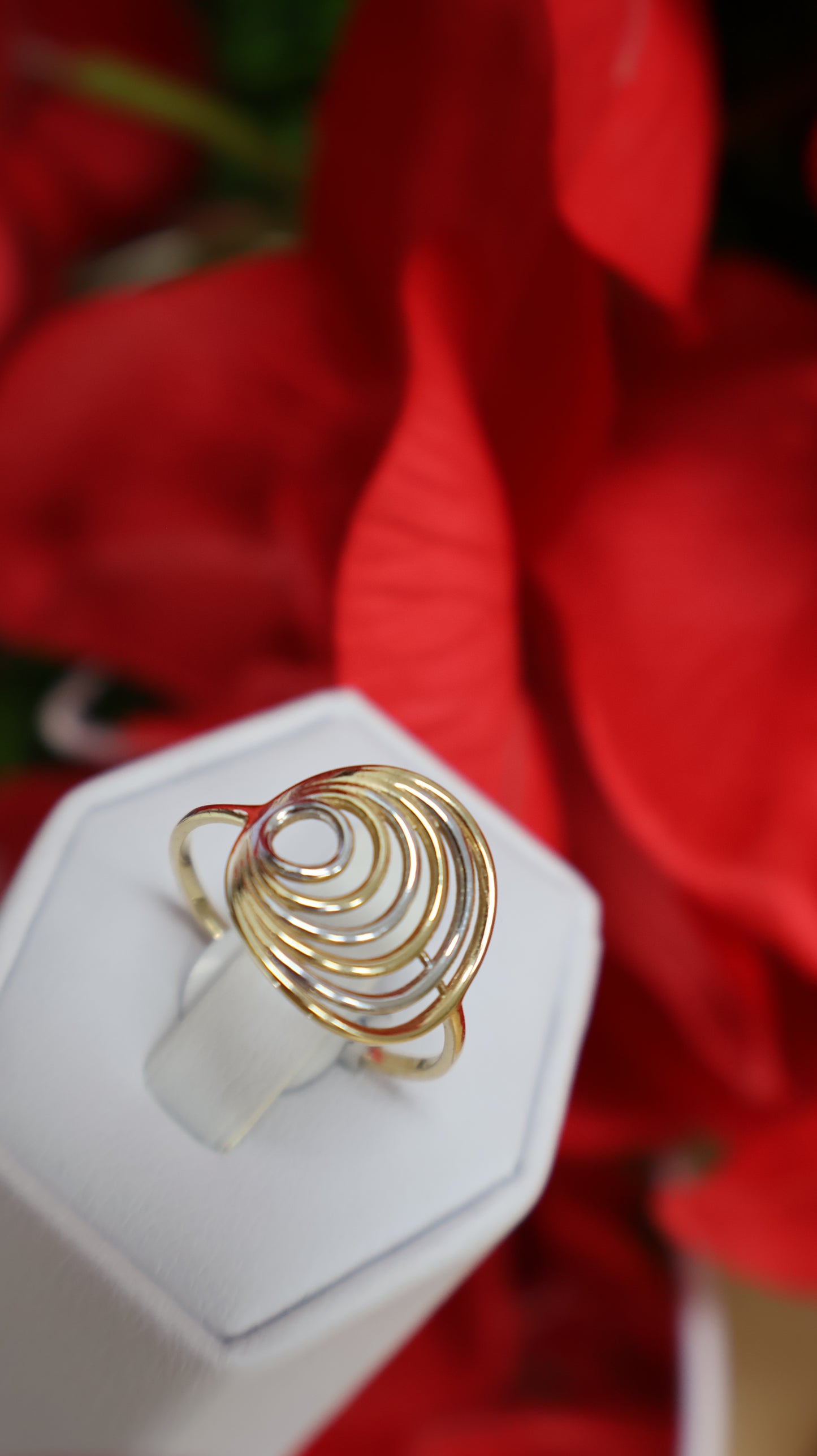 anillo de mujer 14k oro 2 tono