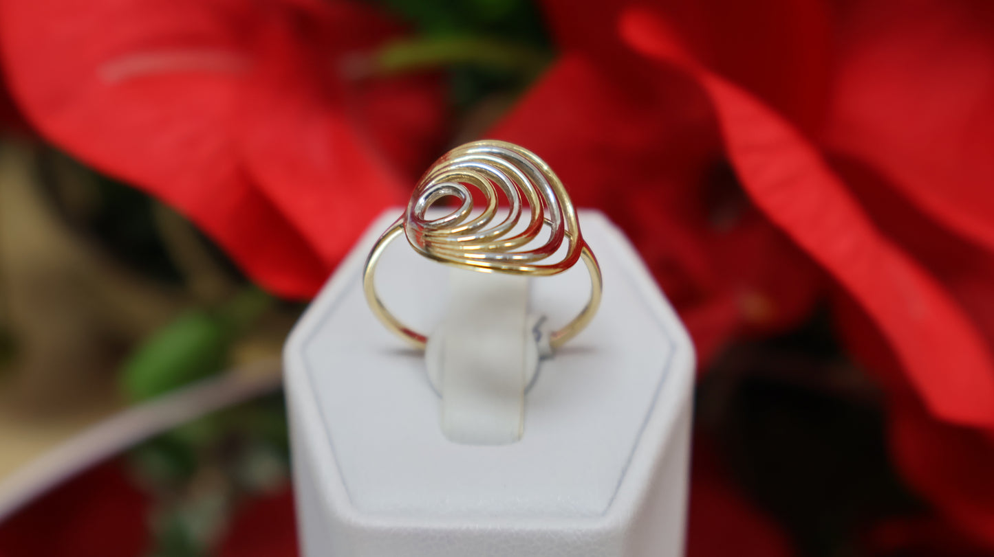 anillo de mujer 14k oro 2 tono