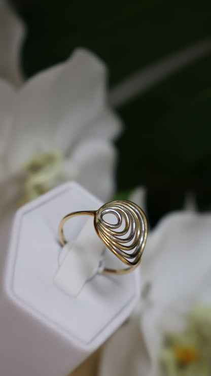 anillo de mujer 14k oro 2 tono