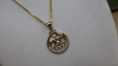 Dije de 14k mama con corazon y sirconia