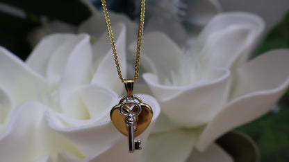 Dije de 14k de llave y corazon