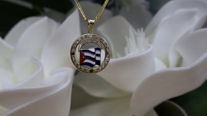 dije 14k redondo bandera cubana