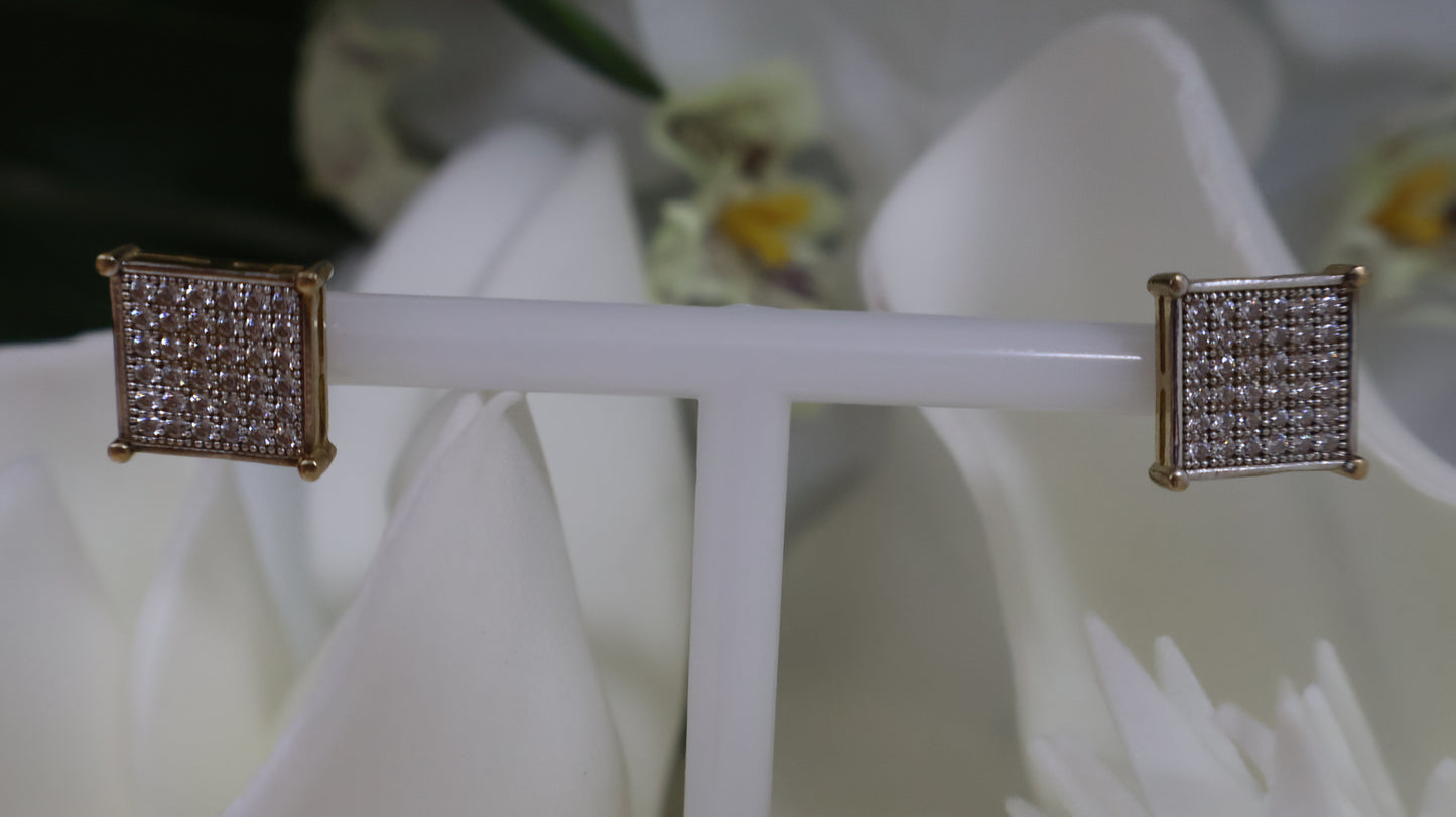 Aretico de unisex con circonia cuadrados