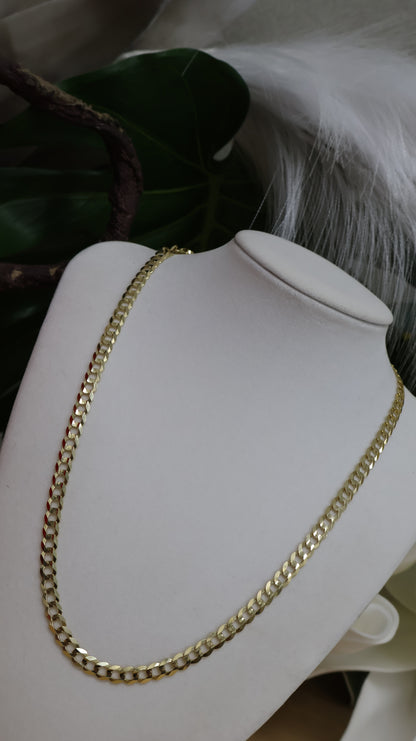 10k gold Cuban style chain with heart medal