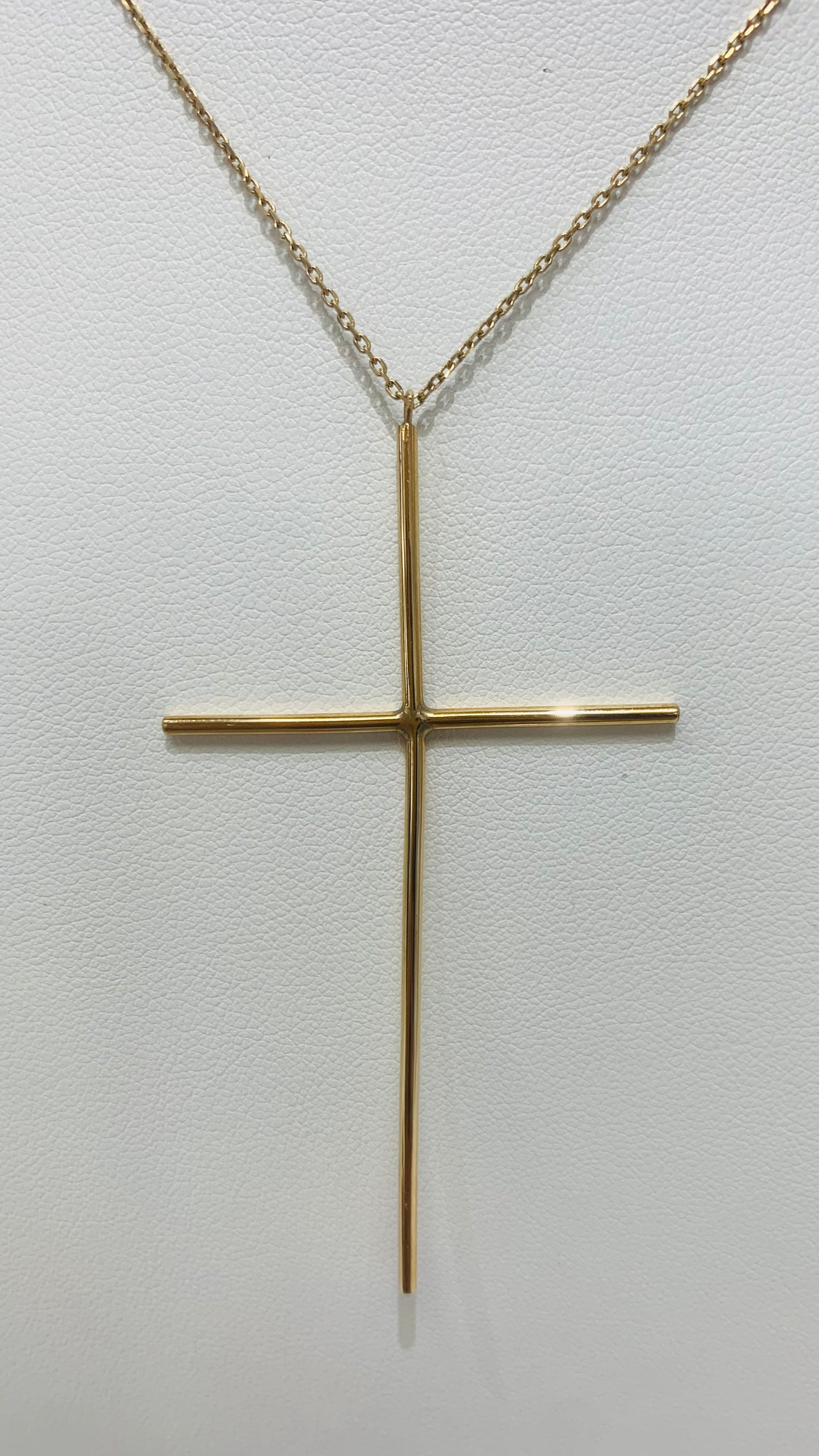 simple 10k gold chain with crucifix pendant