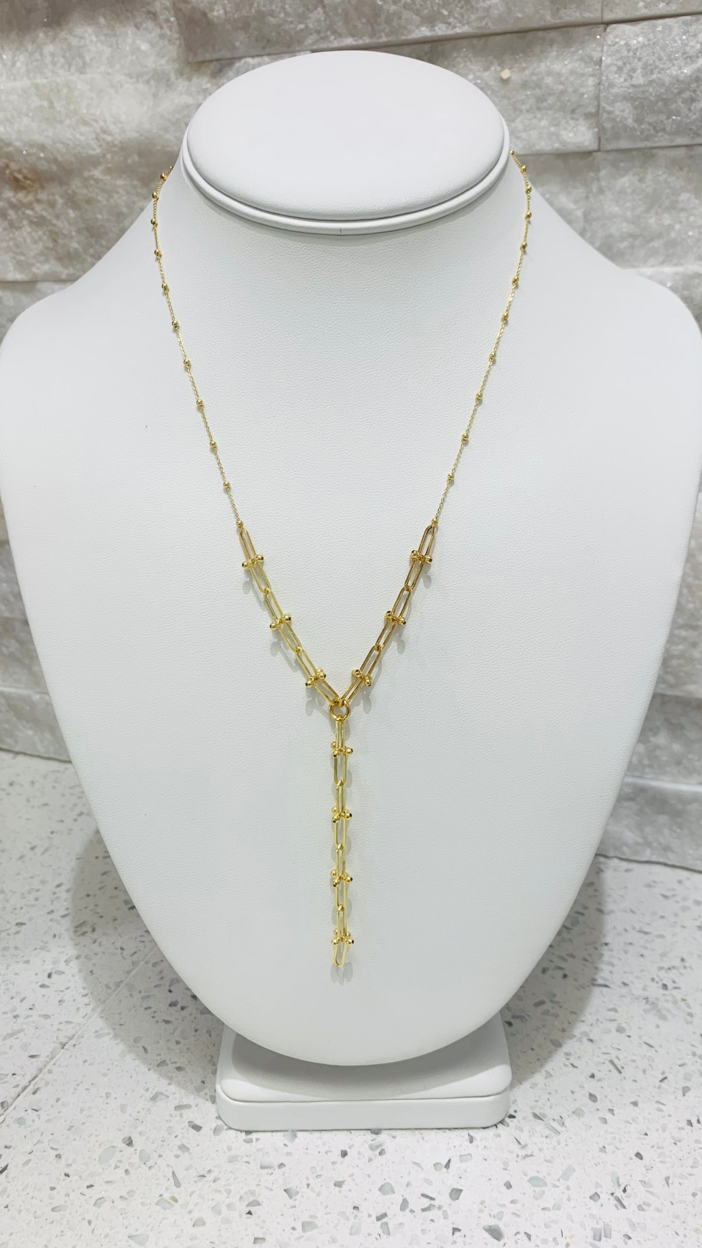 simple 14k gold chain rectangular cut