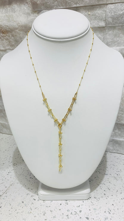 simple 14k gold chain rectangular cut