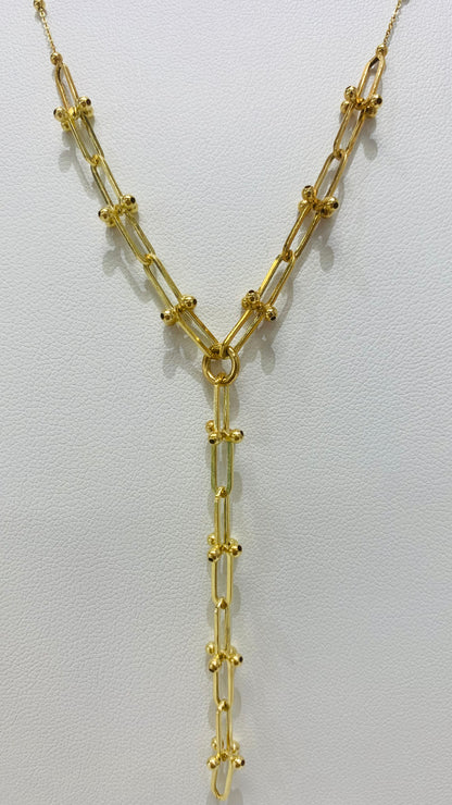 simple 14k gold chain rectangular cut