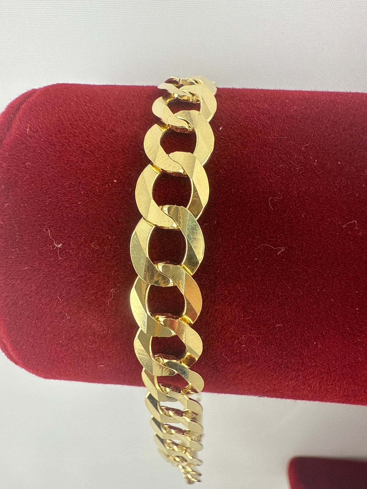 Elegante manilla de hombre corte de brillo de 10k