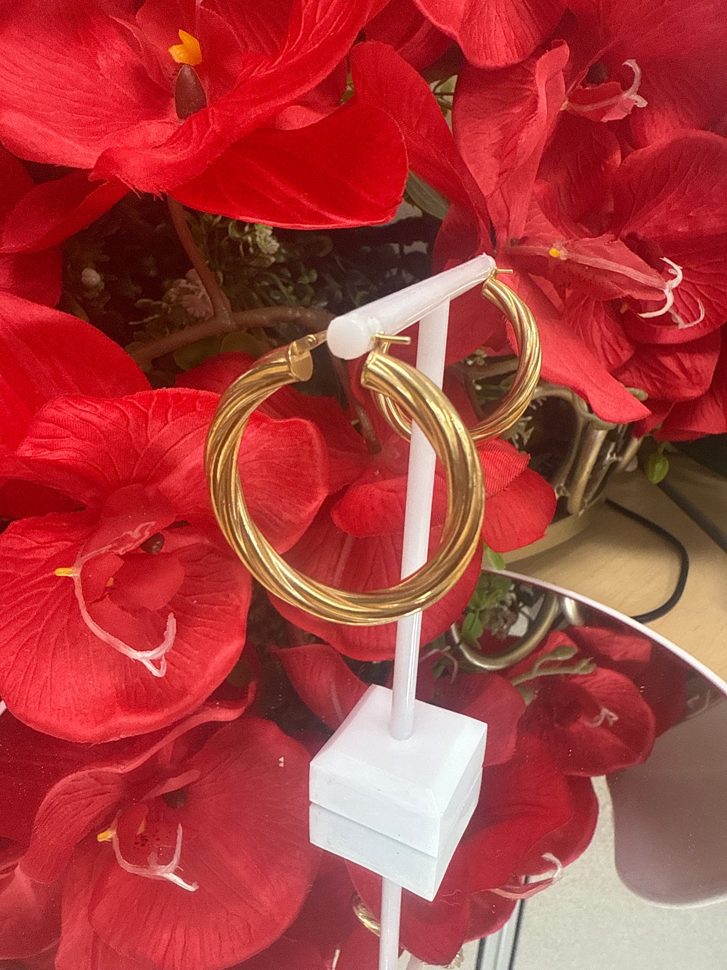 Argollas de oro 10k para mujer medianas